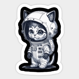 Purrfectly Out of This World: A Cat in a Spacesuit Sticker